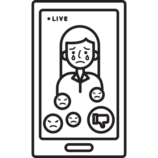 acoso cibernético icono gratis
