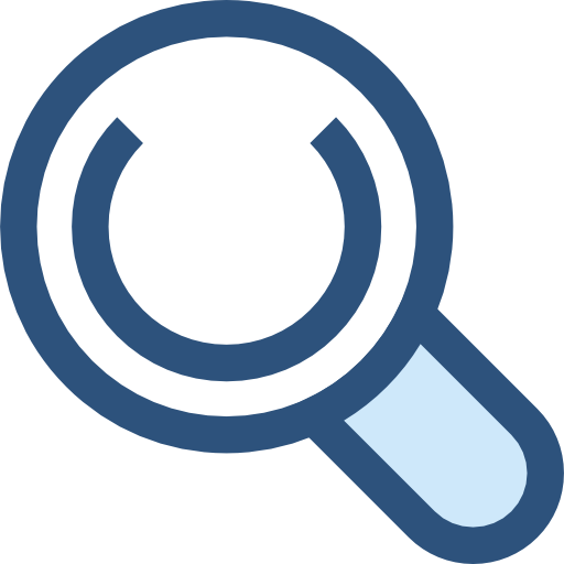 Magnifying glass Monochrome Blue icon