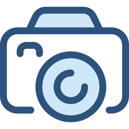 Photo camera Monochrome Blue icon