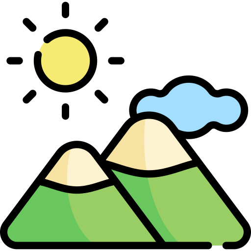 Mountains Kawaii Lineal color icon