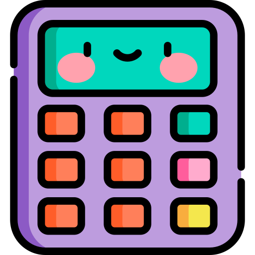 Calculator Kawaii Lineal Color Icon