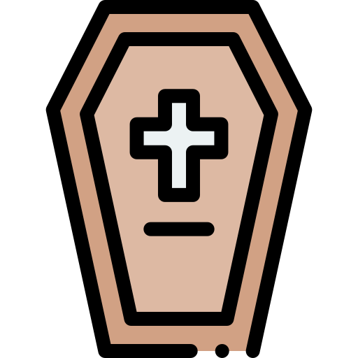 Coffin Detailed Rounded Lineal color icon