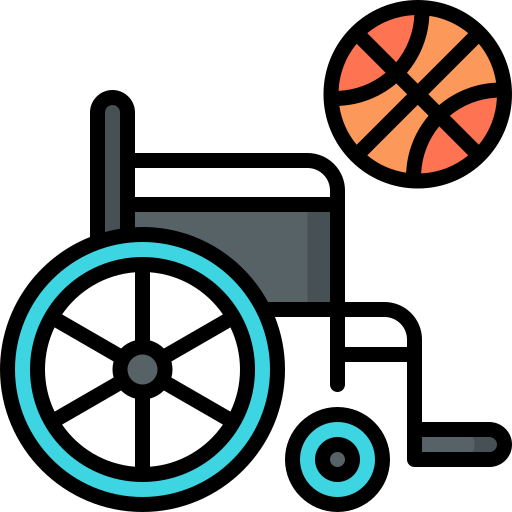 Baloncesto en silla de ruedas icono gratis