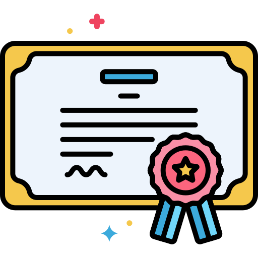 Certificate Flaticons Lineal Color icon