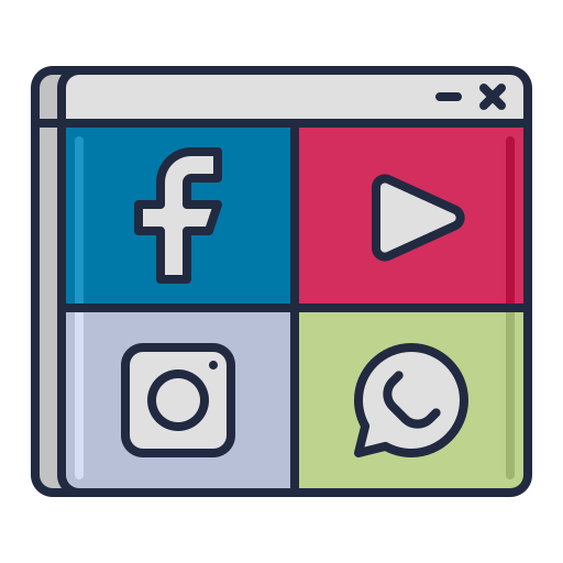 Medios de comunicación social icono gratis