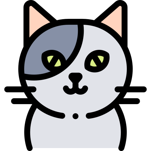 Cat Detailed Rounded Lineal color icon