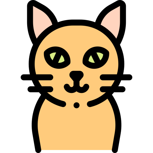 Cat Detailed Rounded Lineal color icon