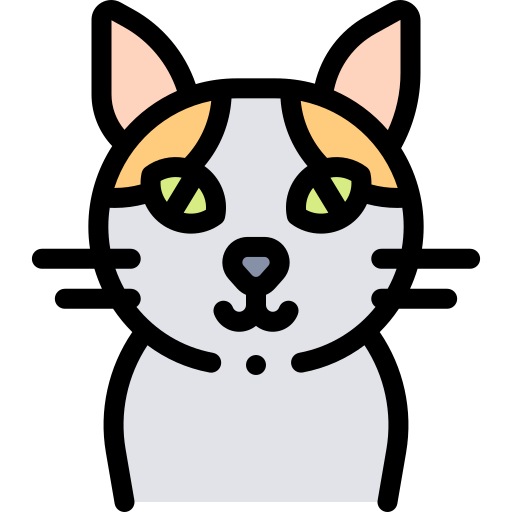 Cat Detailed Rounded Lineal color icon