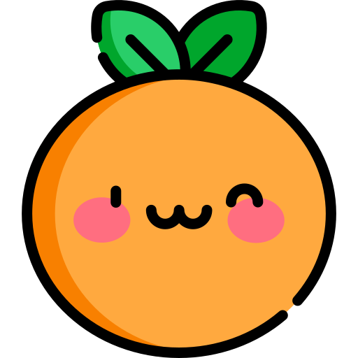 Orange Kawaii Lineal Color Icon