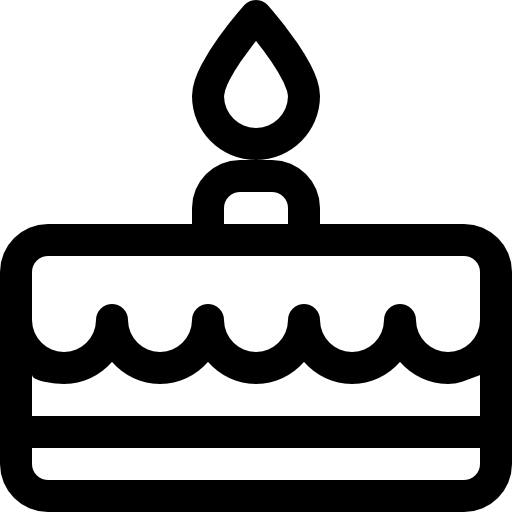 Birthday Cake Smooth Rounded Black Icon