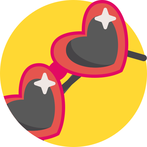 gafas de corazón icono gratis