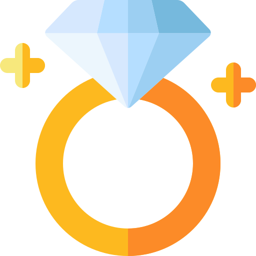 Diamond Ring Basic Rounded Flat Icon