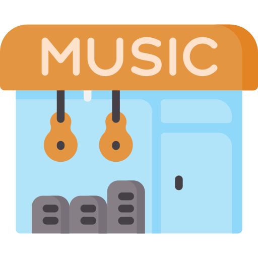 tienda de música icono gratis