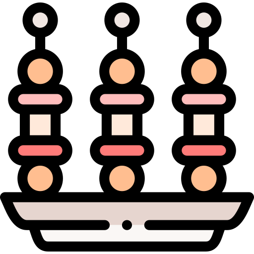 Skewer Detailed Rounded Lineal color icon