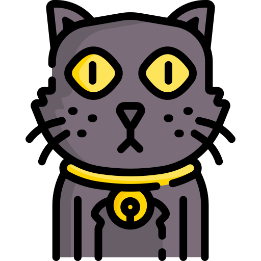 gato negro icono gratis