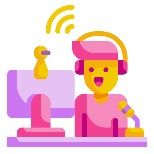 Streamer Wanicon Flat icon