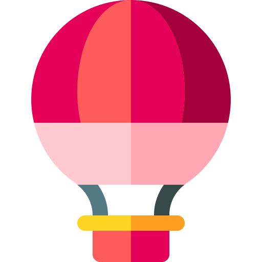 Hot air balloon Basic Rounded Flat icon