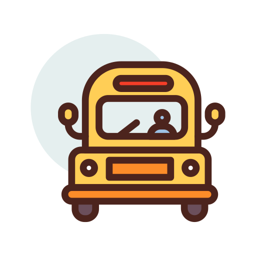 School bus Darius Dan Lineal Color icon