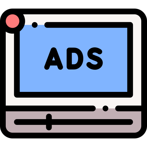 Video Advertising Detailed Rounded Lineal Color Icon