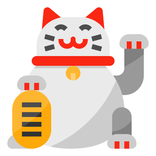 gato chino de la suerte icono gratis