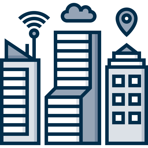 Smart city Detailed Grey Lineal color icon
