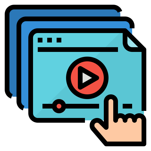 Video player Aphiradee (monkik) Lineal Color icon