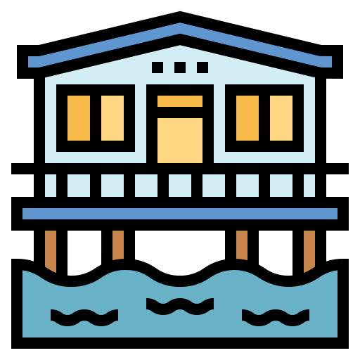 casa sobre pilotes icono gratis