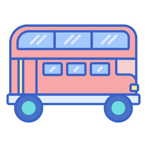 Double decker bus Flaticons Lineal Color icon