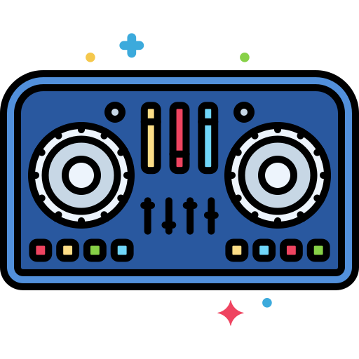 Icono de Controlador de dj Flaticons Lineal Color