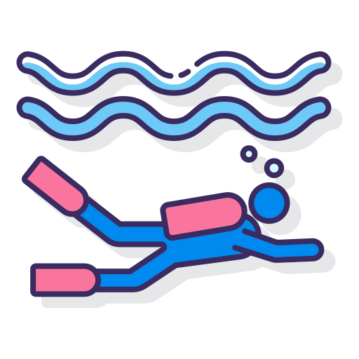 Scuba diving Flaticons Lineal Color icon