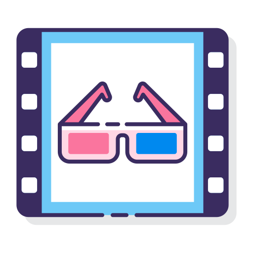 película 3d icono gratis