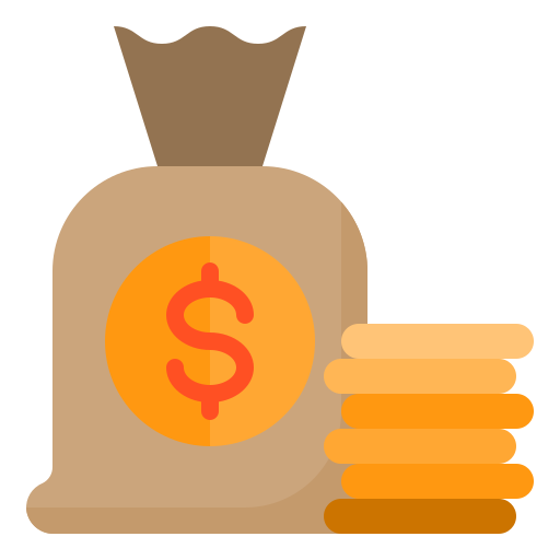 Money bag srip Flat icon