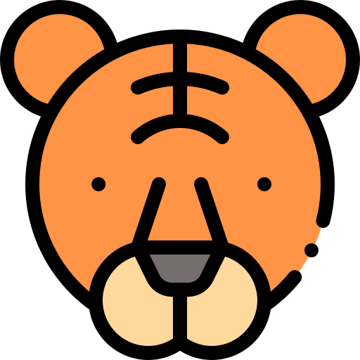 Tiger Detailed Rounded Lineal color icon