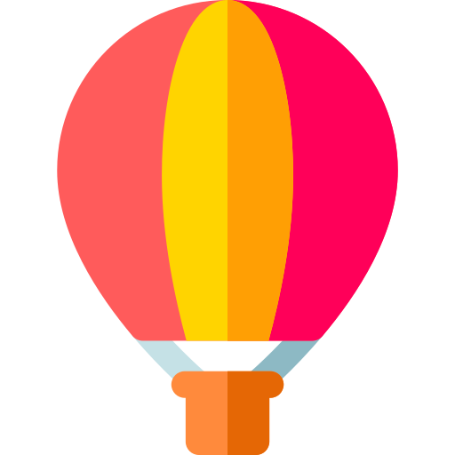 Hot air balloon Basic Rounded Flat icon