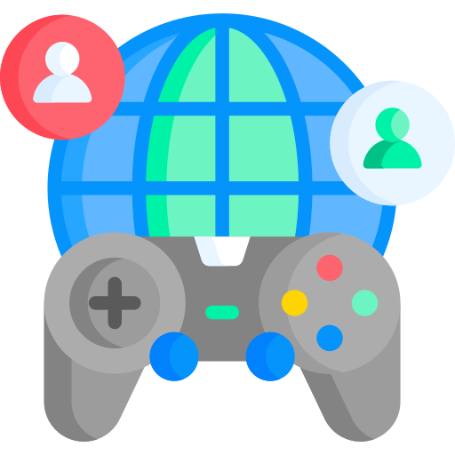 Game, gaming, internet, multiplayer, online Flat Icon. green and