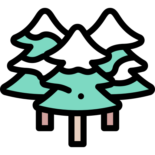 Trees Detailed Rounded Lineal color icon