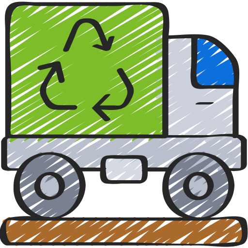 camión de reciclaje icono gratis