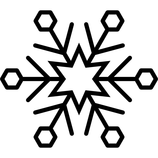Variante floco de neve com estrelas e hexágonos contornos Ícone grátis