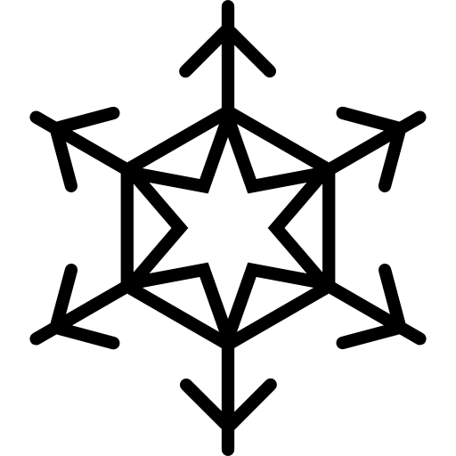 Neve em forma de estrela de cristal floco Ícone grátis