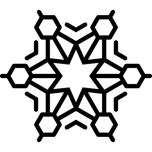 Cristal do floco de neve com a estrela de seis pontos no centro Ícone grátis