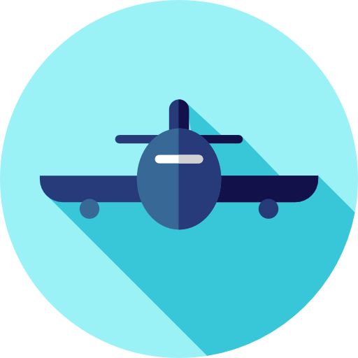 Airplane Flat Circular Flat icon