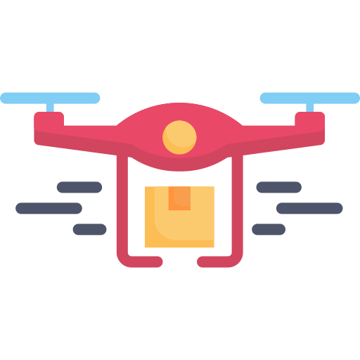 entrega de aviones no tripulados icono gratis