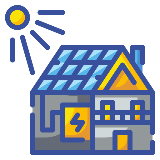 casa solar icono gratis