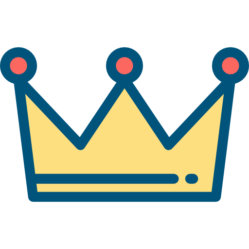 Crown Detailed Rounded Lineal color icon