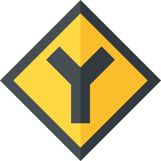 Y intersection Basic Straight Flat icon