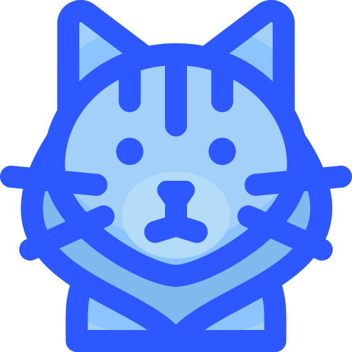 Blue cat icon - Free blue animal icons