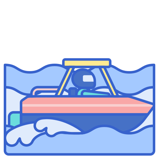 Jet boat Flaticons Lineal Color icon