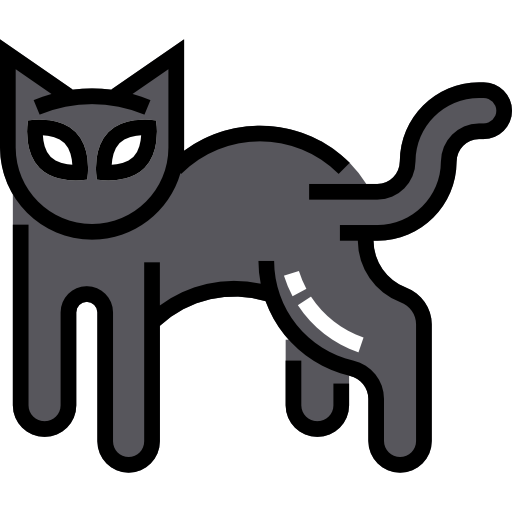 Black cat, cartoon, cat, cute, halloween, horror icon - Download on