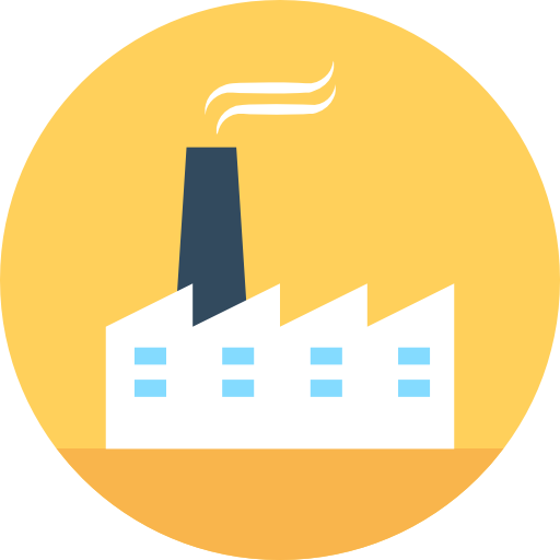 Factory Flat Color Circular icon