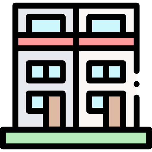 Apartment Detailed Rounded Lineal color icon